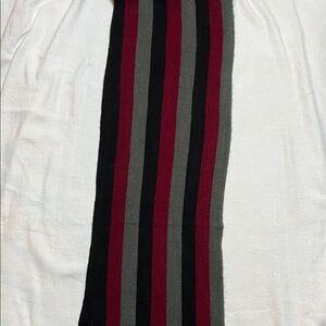 Simplicity Striped Men's Scarf in Red, Black, and Gray